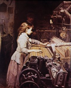 Lány mechanikus fonásban dolgozik, 19. század vége alkotó: Unknown artist