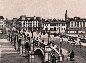 Glasgow, Skócia: kilátás a Broomielaw-hídra. in "" A világ 168 nézetet szemléltet"" Keltezés nélküli (19. század vége) alkotó: Unknown artist