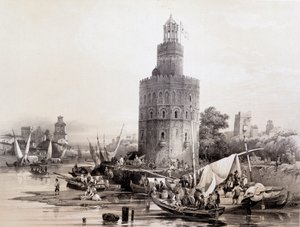 Aranytorony, Sevilla, „Spanyolország híres helyszíneinek és műemlékeinek művészi és monumentális Spanyolországa” – Don Genaro Perez de Villa alkotó: Unknown artist