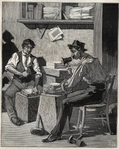 Aranyverő. Metszet 1885-ből Adolphe BITARD „Les arts et metiers illustres” című könyvében. alkotó: Unknown artist
