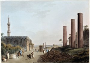 Gránitoszlopok a canopus portikuszán az ókori Alexandriában - „Kilátások Egyiptomban, Palesztinában és az Oszmán Birodalom más részein” alkotó: Unknown artist