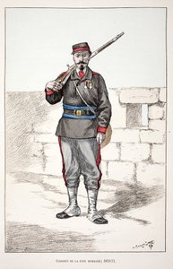 A béke őrei mozgósítanak (1870-1871). Színes rézkarc, illusztrációként „” A békefenntartók hadtestének története”” című könyv Louis Lepine (1846-1933) Szajna menti rendõrség prefektusa gondozásában jelent meg, Alfred Rey (1864-?) és Lo. alkotó: Unknown artist