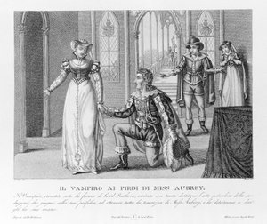 Mennyei bosszú – az új „A vámpír” szerint, amelyet először Lord Byronnak (1788-1824), angol költőnek tulajdonítottak. majd Polidori titkárához. 1816. alkotó: Unknown artist