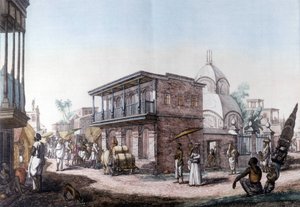 Hindu épületek: utca Kalkutta városában (Kolkata), India. alkotó: Unknown artist