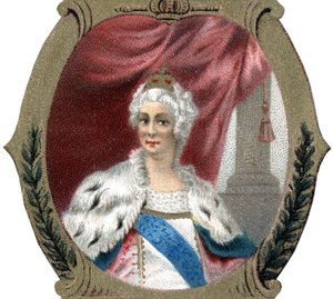 Oroszország története: II. Orosz Katalin portréja (1729-1796). század késői kromolitográfiája. alkotó: Unknown artist