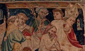 Saint Piat és Saint Eleuthère története, 7. jelenet a száműzött keresztények megkeresztelkedése, Részlet. A keresztség. alkotó: Unknown artist