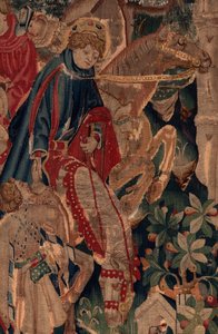 Saint Piat és Saint Eleuthère története, 8. jelenet, Részletközpont. Lovasok. alkotó: Unknown artist