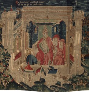 Saint Piat és Saint Eleuthère története, 9. jelenet: A pápa megerősíti a Saint Éleuthère-t Tournai püspökeként alkotó: Unknown artist