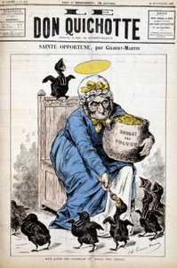 Szent alkalom és a kultuszok költségvetése: a kis varjaknak adja a paturáját - az 1882.11.24-i „Le Don Quijote”-ban alkotó: Unknown artist
