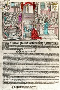 Kórház a 16. században: Kényeztető levél (jobbra: kórházi jelenet. Agauche: haldoklik és meghaltak). századi metszet. Magángyűjtemény. alkotó: Unknown artist