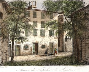 Napóleon háza Ajaccióban - Színes metszet 19. század alkotó: Unknown artist