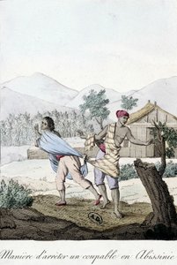 Hogyan tartóztassunk le egy tettest Abesszíniában (Abissinia) - metszet alkotó: Unknown artist