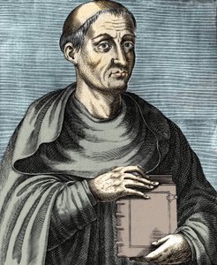 Hugues de Saint Victor. francia teológus és filozófus. 12. század. 17. századi metszet. alkotó: Unknown artist