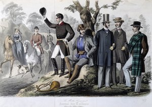 Vadászruhák, „” Le Journal des tailors”” alkotó: Unknown artist