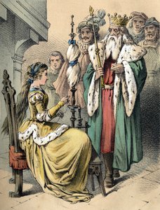 Illusztráció Franz Hoffmann "Tales et Fables - Weifshændchen und Breitf¿fschen" című meséiből. századi kromolitográfiája. alkotó: Unknown artist
