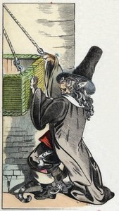 A „Szörnyű Raminagrobis és az egerek” című mese illusztrációja” karakter Jean de la Fontaine meséit rajzolja. A „” Mesék otthonról a kicsiknek” c. századi névtelen metszet. alkotó: Unknown artist