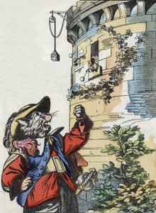 A „Szörnyű Raminagrobis és az egerek” című mese illusztrációja” karakter Jean de la Fontaine meséit rajzolja. A „” Mesék otthonról a kicsiknek” c. századi névtelen metszet. alkotó: Unknown artist