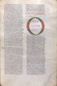 Incipit Habakkuk Propha. Habakuk próféta könyvének incipitje, 11. század (miniatűr, hártyás kézirat) alkotó: Unknown artist