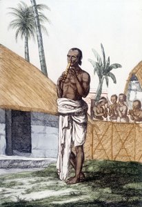 Indiai kultúra és civilizáció: zenész bansuri furulyán, hagyományos hangszeren, India. Metszet 1808. alkotó: Unknown artist