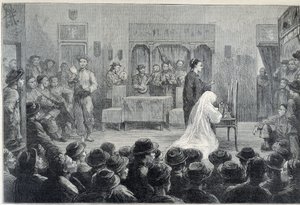 Egy kínai színház belsejében Kaliforniában, a 19. század vége felé. alkotó: Unknown artist