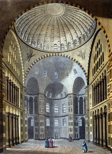 A konstantinápolyi Hagia Sophia mecset belseje - „A régi és modern kosztümben” Ferrario, szerk. Milánó alkotó: Unknown artist