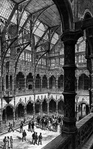 Az antwerpeni tőzsde belső képe a XIX. Metszet a „Le journal de la jeunesse”-be alkotó: Unknown artist