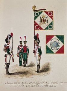 Olasz hadsereg zászló I. Napóleon idejében (metszet alkotó: Unknown artist