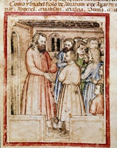 Jákob és tizenkét gyermeke Miniatűr a 212-es kódexből (vagy Padovano kódexből vagy Páduai Bibliából) 1390-1400 Rovigo, Accademia dei Concordi alkotó: Unknown artist