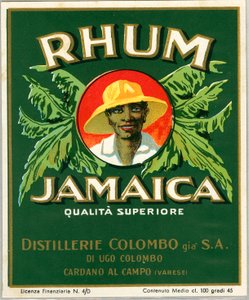 Jamaica rum alkohol reklámja (Chromolitography, 19. század vége) alkotó: Unknown artist