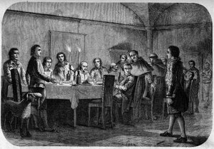 James Boswell (1740-1795) skót író és ügyvéd, Lord Alexander Boswell fia, akit egy találkozó során fogadott Pascal (Pasquale) Paoli étkezésén. In "" Pasquale Paoli vagy a Pontenuovo útvonalon "" "by F.D. Guerrazzi. 1872. alkotó: Unknown artist