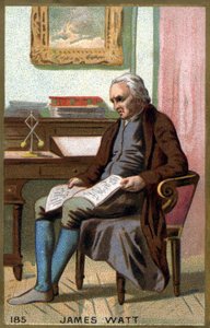 James Watt (1736-1819) az irodájában. 19. századi kromolitográfia. alkotó: Unknown artist