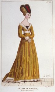 Jeanne de Bourbon (1338-1378). Franciaország királynője 1364-től 1378-ig. Metszet 1830-ból alkotó: Unknown artist