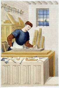 Asztalosmunkák a 16. században - metszet alkotó: Unknown artist
