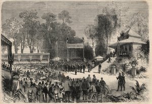 III. Napóleon (1808-1883) és Eugenie de Montijo impressziója (1826-1920) Rouen-i utazása: díjak kiosztása a mezőgazdasági versenyen. Metszet a „L