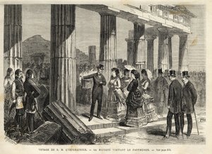 Eugenie császárné utazása Görögországban - Eugenie impresszion utazása Görögországba - Parthenon látogatása Athénéban - 1869-ben alkotó: Unknown artist