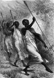Kabba Righe (Kabba-Righe), Ounyoro királya (Afrikában) és folytatása. Metszet a „” The Journal of Youth”-ban alkotó: Unknown artist