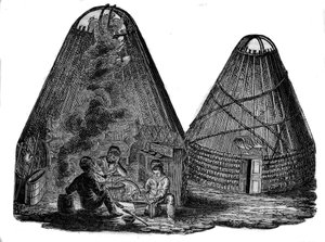 Kalmukok (nyugati mongolok) a sátruk előtt. alkotó: Unknown artist