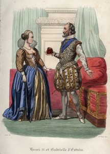 Henrik (IV. Henrik) francia király (1553-1610) és szeretője, Gabrielle d