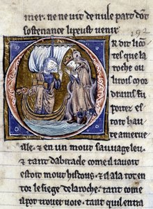 Modreius király. Kézirat: Szent Gréal meghódítása, 717 évvel urunk szenvedélye után. Bibliotheque Municipale de Rennes, ms. 255 (A Kerekasztal regénygyűjteménye); Párizs alkotó: Unknown artist