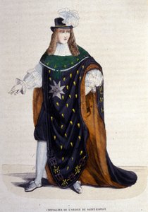 Henrik által 1578-ban alapított Szentlélek-rend lovagja (Szentlélek rendje) 19. századi metszet. alkotó: Unknown artist