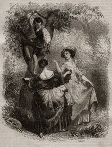Cseresznyeszedés - Illusztráció vallomásokhoz”, Jean-Jacques (Jean Jacques) Rousseau (1712-1778) - 1849-es metszet alkotó: Unknown artist