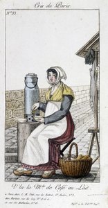 A tejes kávé kereskedő - a „” Cris de Paris”-ban” alkotó: Unknown artist