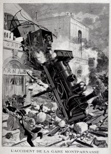 Baleset a párizsi Gare Montparnasse-nál – a „Le Petite Journal”-ban alkotó: Unknown artist