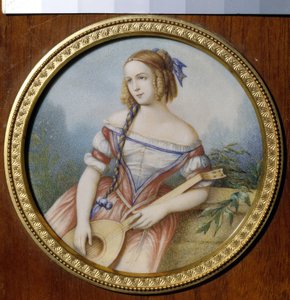 Varvara Asenkova orosz színésznő (1817-1841), Esmeralda szerepében Victor Hugo (1802-1885) "Notre Dame de Paris" című művéből. (Varvara Asenkova orosz színésznő Esmeralda szerepében). Névtelen munka, akvarell papíron alkotó: Unknown artist
