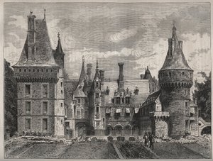 Le chateau de Maintenon, Eure et Loir (Eure et Loir), Centre, Franciaország 19. századi metszet alkotó: Unknown artist