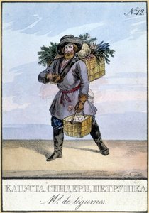 Hüvelyesek kereskedő Oroszországban a 19. században. alkotó: Unknown artist