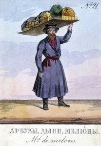 Hüvelyesek kereskedő Oroszországban a 19. században. alkotó: Unknown artist