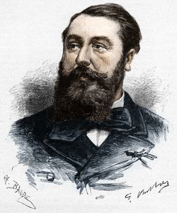 Leo Delibes (1836-1891), francia zenész és zeneszerző. Charles Baude fametszete Gaston Vuillier nyomán – a „” Le Monde Illustré”-ben, 1883. április 28-án. alkotó: Unknown artist