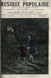 Leopold Mozart és fia, Wolfgang Amadeus a fekete-erdőben - Leopold Mozart és fia, Wolfgang Amadeus a fekete erdőben Németországban - metszet a „populáris zene”-be, illusztris hetilap - 1882 alkotó: Unknown artist