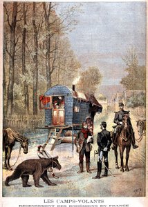 A repülőtáborok: Csehek összeírása Franciaországban (Roulotte, bohémek és csendőrök) - a „Le petit Journal” 1895.05.05. alkotó: Unknown artist